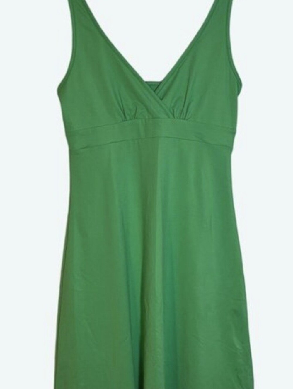 Patagonia Aloe Green Florita Tank Jersey Knit‎ Dress Sleeveless V-neck Medium